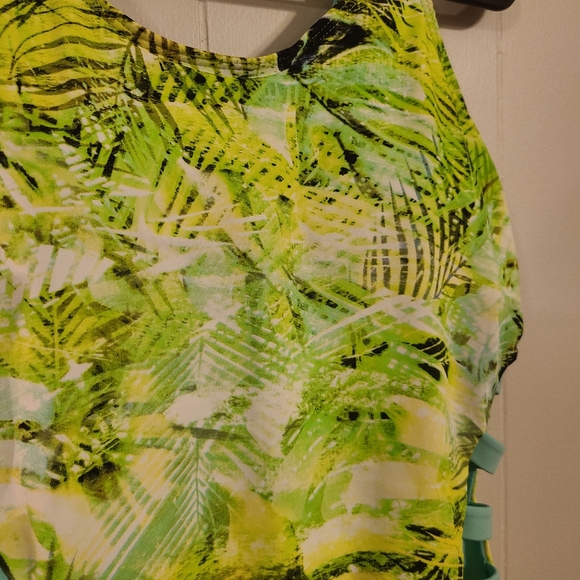 5/$10 NWOT Coral Tropics by Apollo one piece strappy open back swimsuit - Picture 4 of 9